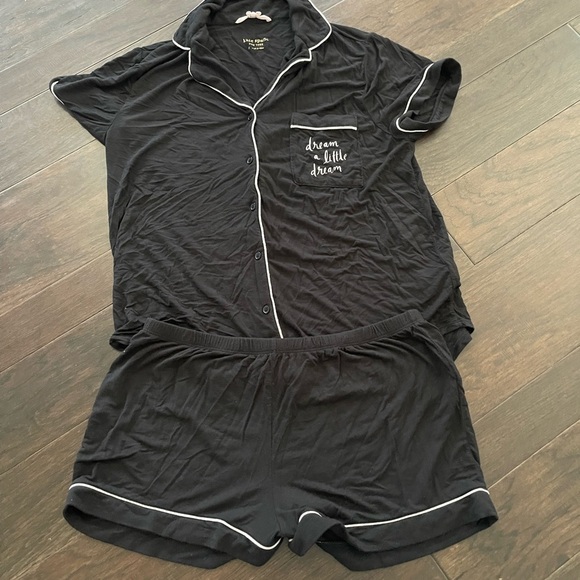 Kate Spade Black Women's Pajama Set with Pink Trim - Picture 1 of 5